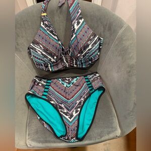 Kenneth Cole New York Multicolor Aztec Patterned Bikini